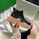 Чоботи Bottega Veneta Mini Pink — жіночі зимові чоботи зі шкіри