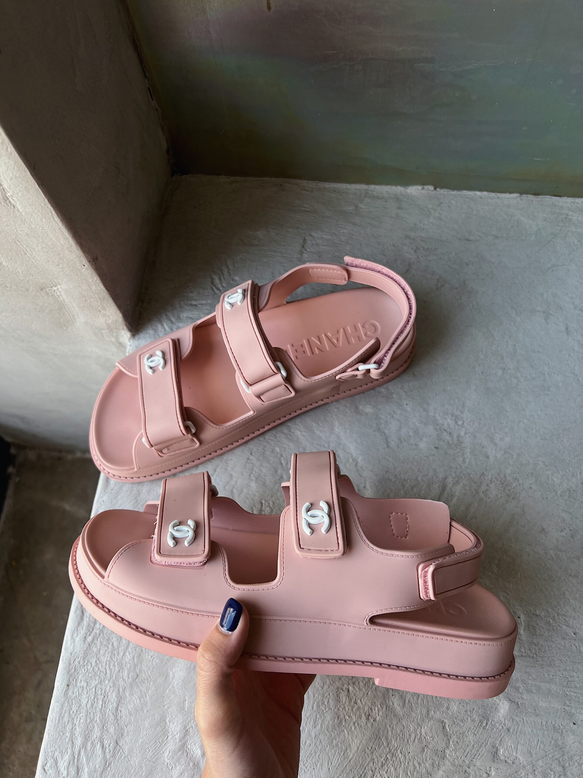 Processed with VSCO with dog1 preset Chanel “Dad” Sandals Pink Premium rubber - Image 1