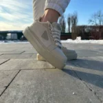 Re-Nylon bryshed beige tossud-stiilsed nahast ja seemisnahast meeste tossud