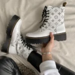 Чоботи Jadon LV Custom White шкіряні білі з хутром