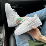 Кеди Air Force 1 07 Essential White Gold жіночі шкіряні