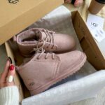 Черевики UGG Neumal Pink — замшеві з овчиною для комфорту та стилю