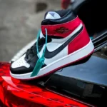 Nike Air jordan 1 White Black Red Royal čības-ar siltinātu kažokādu