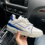 Кеди LV Trainer White/Blue шкіра преміум якості