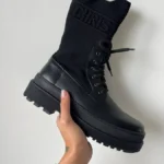 Чоботи Dior Black Sock шкіряні чорні