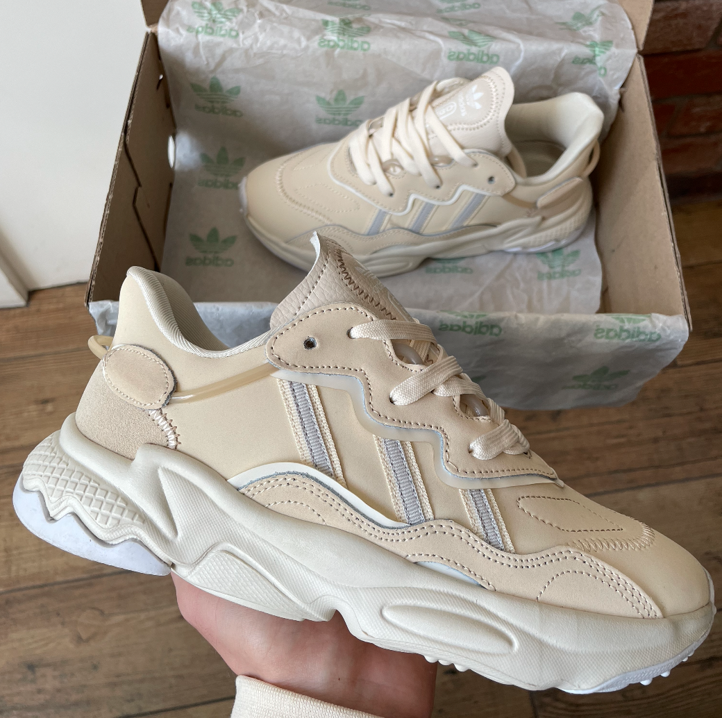 1dcf7564-e404-4abc-8aca-03ba625ce457 Кросівки Adidas Ozweego Beige — шкіра й текстиль для комфорту — изображение 1