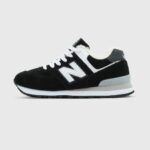 Sneakers NB 574 Nero / Bianco Inverno In Pelle scamosciata e pelliccia