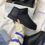 Ugg Ultra Mini Black No Logo - women's insulated Ugg boots textile / eco-leather