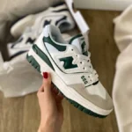 New Balance 550 white Green leather sneakers-classic style and comfort