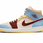 Кеди Nike Air Jordan 1 Mid SE Fearless Maison з фактурної шкіри