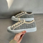 Кеди Dior Logo Beige — стильні шкіряно-текстильні кросівки бренду Dior