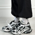 Trainer black/White textile running shoes for running and sports