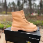 Чоботи Dr. Martens 1460 Beige Premium з хутром – шкіряні жіночі/чоловічі
