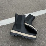 Boty Bottega Veneta Black Beige Fur-kožené s kožešinovou podšívkou