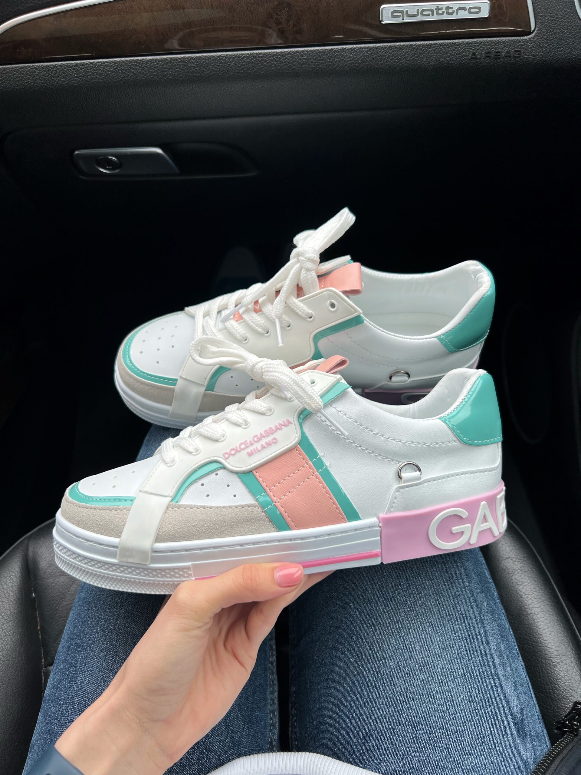 31094164-8cb3-4ae5-847a-1a5be2c52f53 Кеди Dolce & Gabbana Portofino Multicolor Logo – шкіряні преміум - Зображення 1