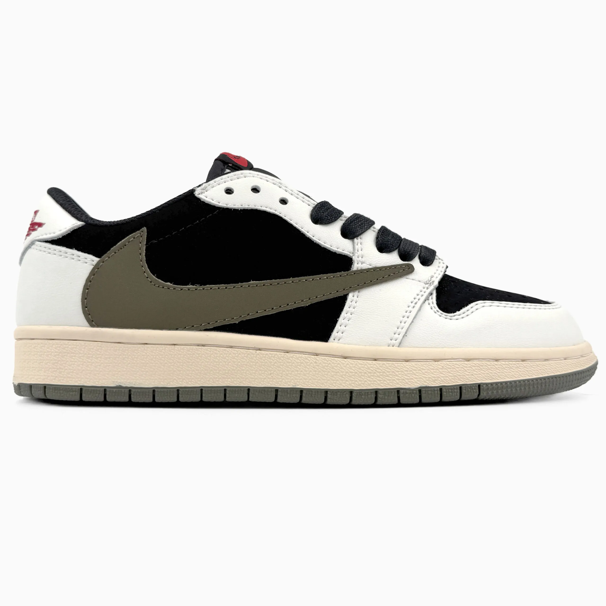 Кеди Nike Air Jordan 1 Low x Travis Scott Olive — стильні шкіряні та замшеві — изображение 1