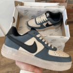 Baskets Nike Air Force Low Dark Blue en cuir homme / femme