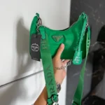 Sac Prada mini Green-mini sac en nylon pour femme