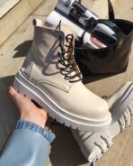 Bottes No Brand Beige-bottes d'automne et d'hiver en cuir pour femmes