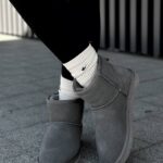 Ugg Mini Grey Lux — стильні жіночі уггі у сірому кольорі