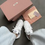 Кросівки Miu Miu White Sneakers — шкіряні стильні для щоденного носіння