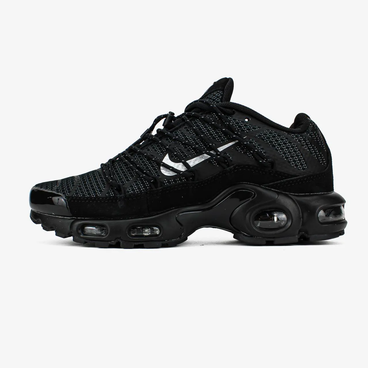 Nike Air Max Plus utility Black Metallic Silver-kožené a Textilní - Obrázek 1