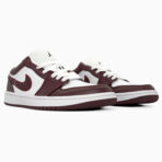 Nike Jordan Sneakers 1 Retro Low White/Bordo Leder - Stil und Komfort – Bild 2