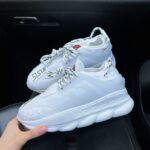Versace Chain React White čības tekstila un zamšādas Premium