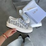 Кеди Dior B23 Platform White Grey Premium — стильні шкіряні кросівки