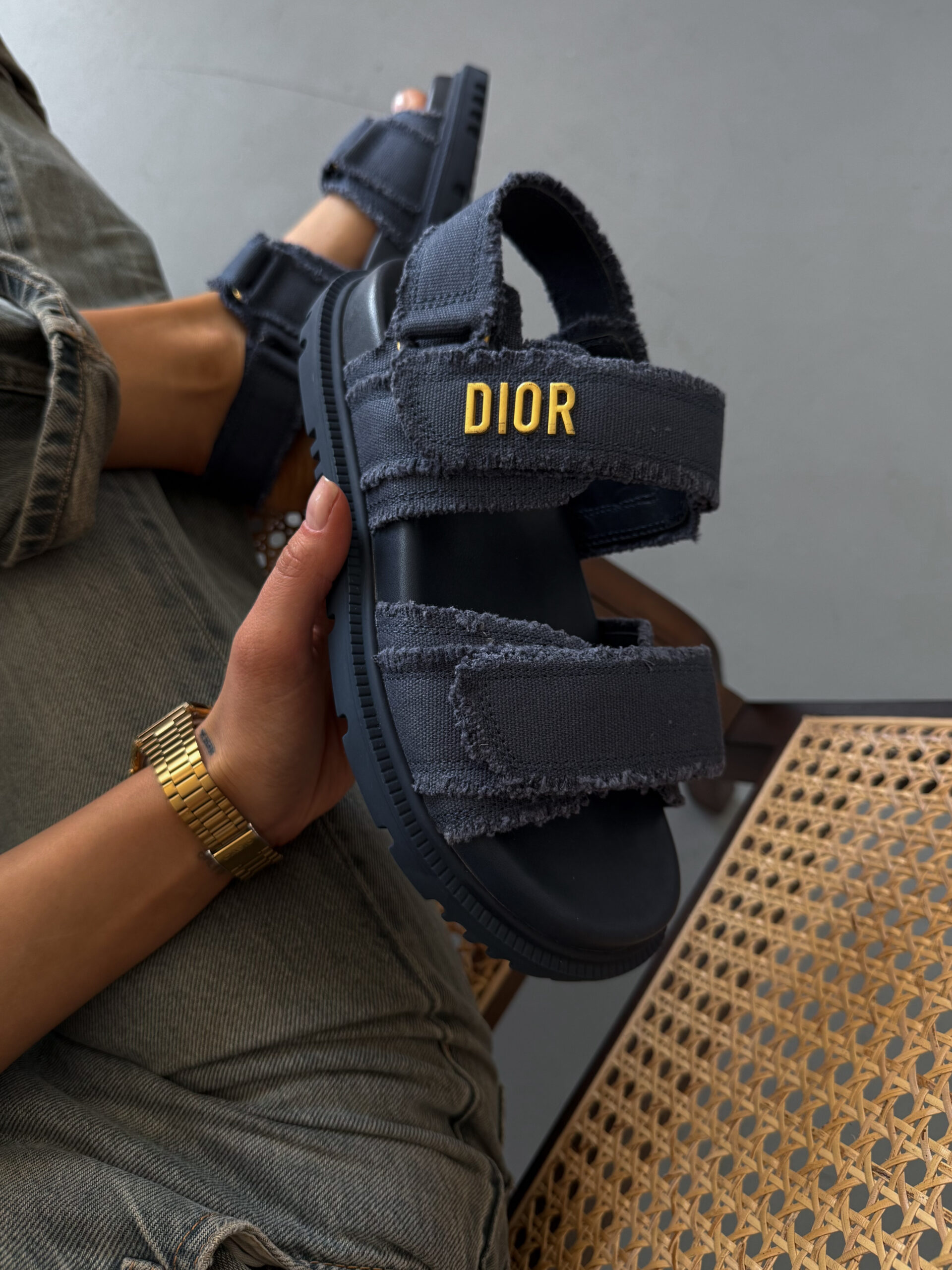 40b2314c-b7a4-4378-9a2a-ec408b305ee7 Сандалі Dior Blue Jeans — стильні текстильні жіночі сандалі - Зображення 1