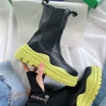 Чоботи Bottega Veneta Yellow — жіночі шкіряні чоботи на флісі