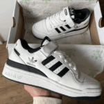 Кеди Adidas Originals Forum White Black шкіряно-текстильні — стиль і комфорт