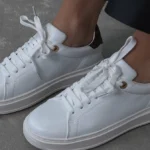 Кеди LV Time Out White v2 — білі шкіряні жіночі кеди без логотипа