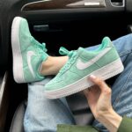 Air Force Mint sneakers-stylish suede sneakers in mint color