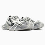 Balenciaga 3XL Extreme Lace White sportbačiai - balti odiniai tekstiliniai kryžiai - Image 2