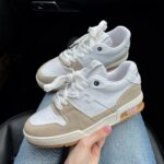 Кеди Fendi Sneakers Beige шкіряні та замшеві бежеві