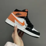 Кеди AIR JORDAN RETRO 1 Orange Patent Swoosh шкіра та нубук