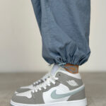 Кеди Air Jordan 1 High Grey Blue з натуральної шкіри