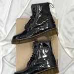 Чоботи 1460 Black з шкіри та меху ❄️ – стильна розпродаж