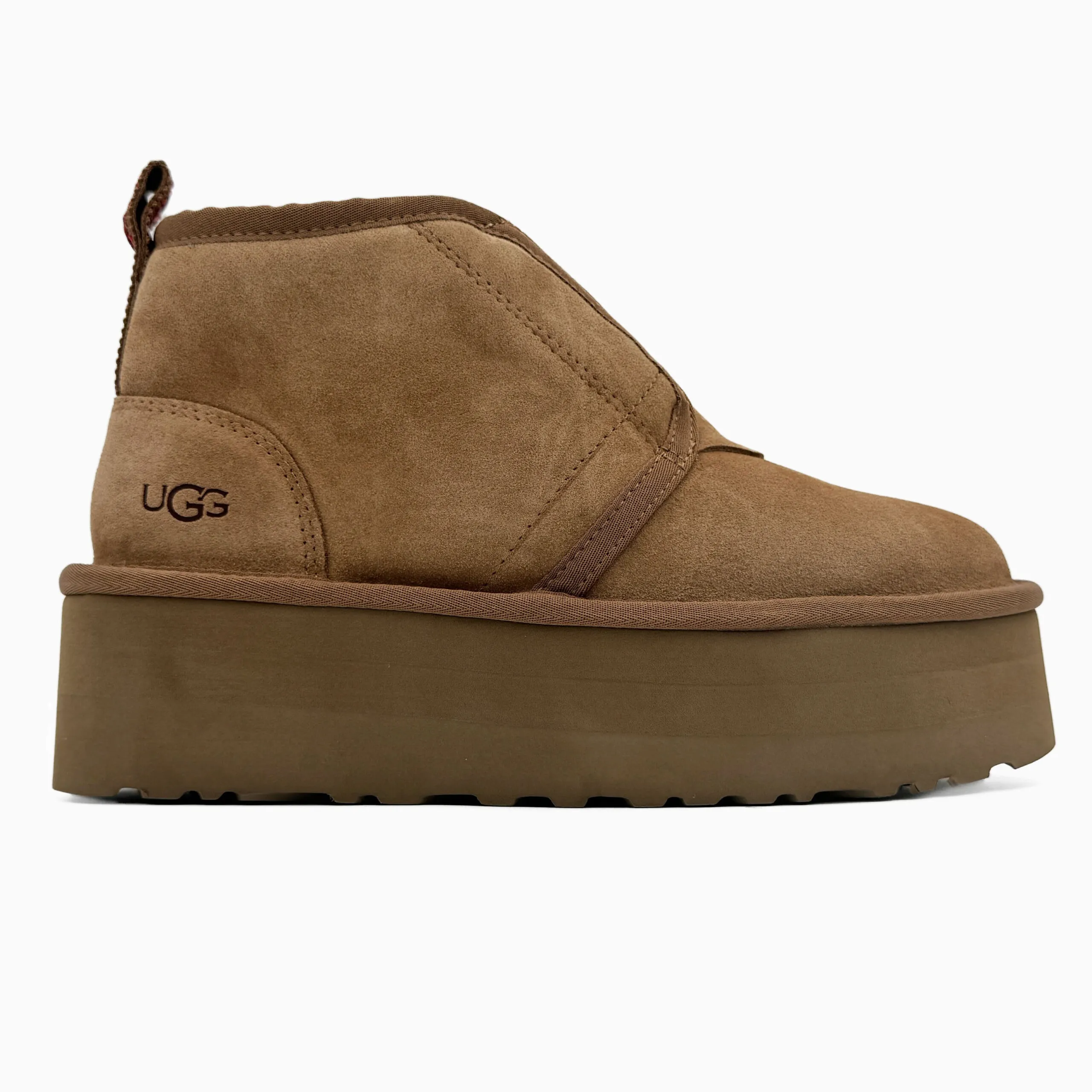 Ugg Neumal Platform Zipper Chestnut — стильні жіночі уггі на платформі - obrazek 1