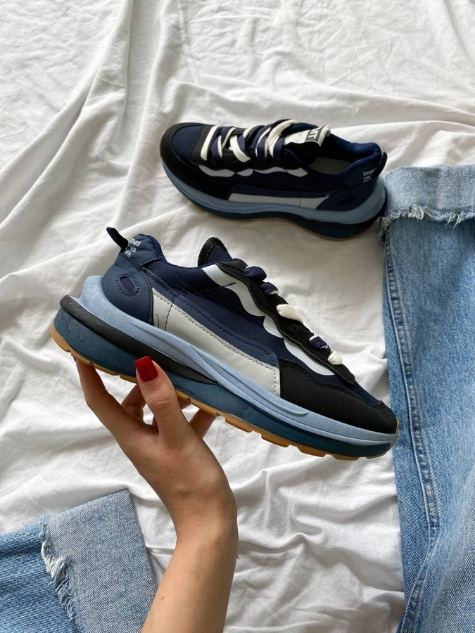 5403c254-9316-4f5a-a13b-a76b6b749fc3 Baskets Wapor Blue No Brand - baskets Textiles légères en cuir écologique – Image 1