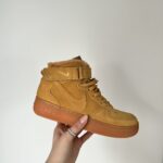 Кеди Air Force Beige High Fur — зимові замшеві кеди з хутром