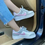 Кеди Air Force 1 Shadow Pink/Grey — жіночі шкіряні стильні кросівки