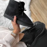 Neumel Black suede and fur boots for stylish comfort