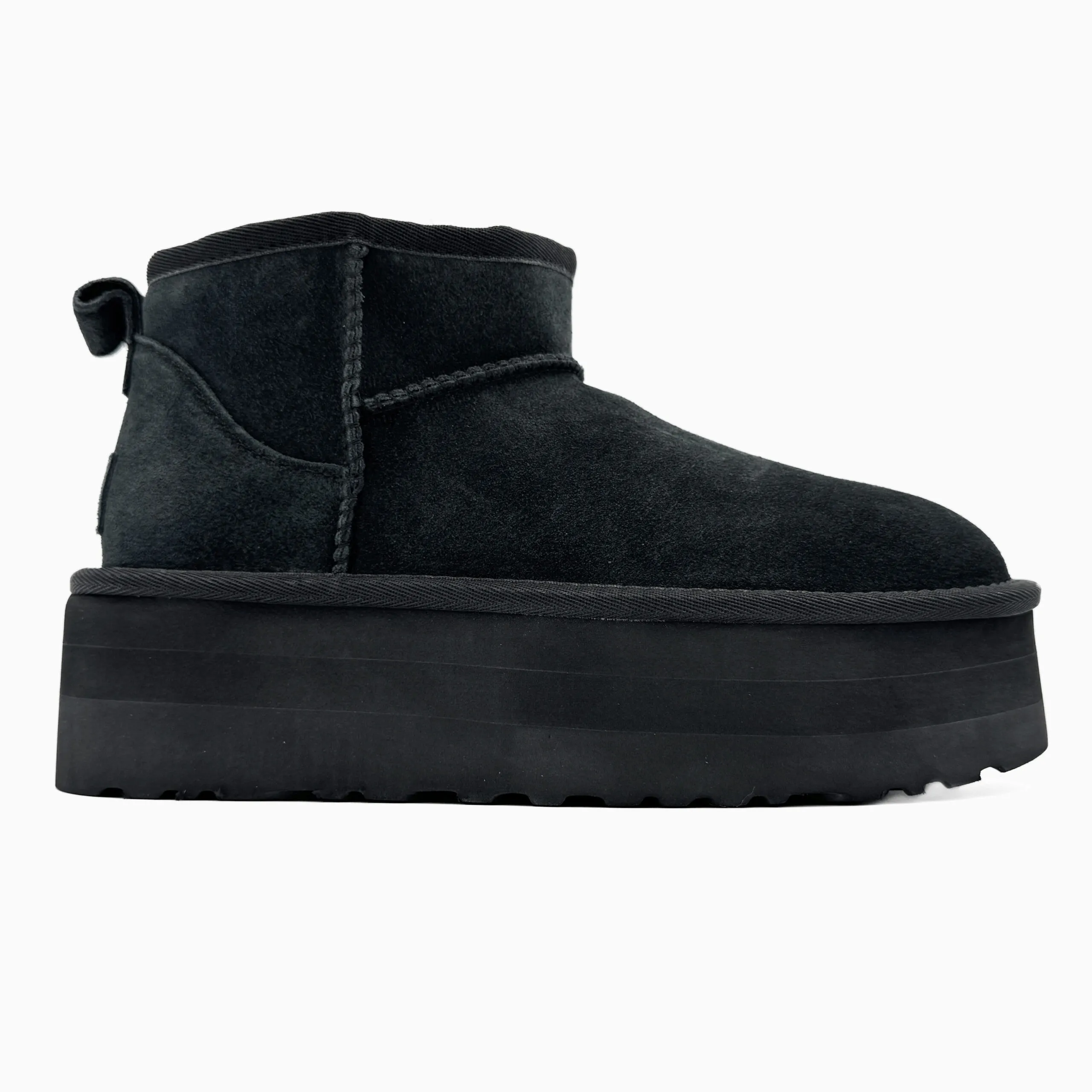 Ugg Classic Ultra Mini Platform XL Black — стильні замшеві чоботи з хутром - Image 1
