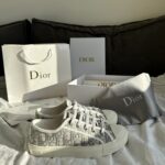 Dior Sneakers Low Grey Premium Sneakers-Leder und Textil für Herren