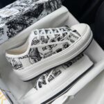 Кеди Walk-N Dior Platform White/Black текстильні преміум