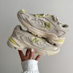 Кросівки 725 Beige/Yellow – шкіряно-замшеві преміум кросівки