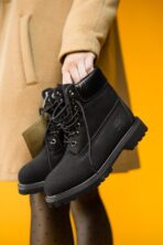 Чоботи Timberland Black Термо — чоловічі нубукові зимові черевики
