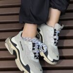 Balenciaga Triple S Beige suede-textile sneakers-style and comfort